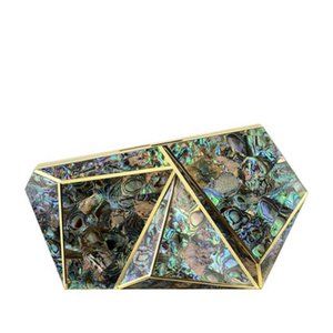 Rafe - Azura Abalone Shell Minaudiere, Paua Blue